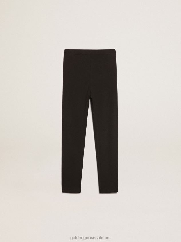 Black Star Collection leggings with contrasting white stars FN20N884 Kids Golden Goose