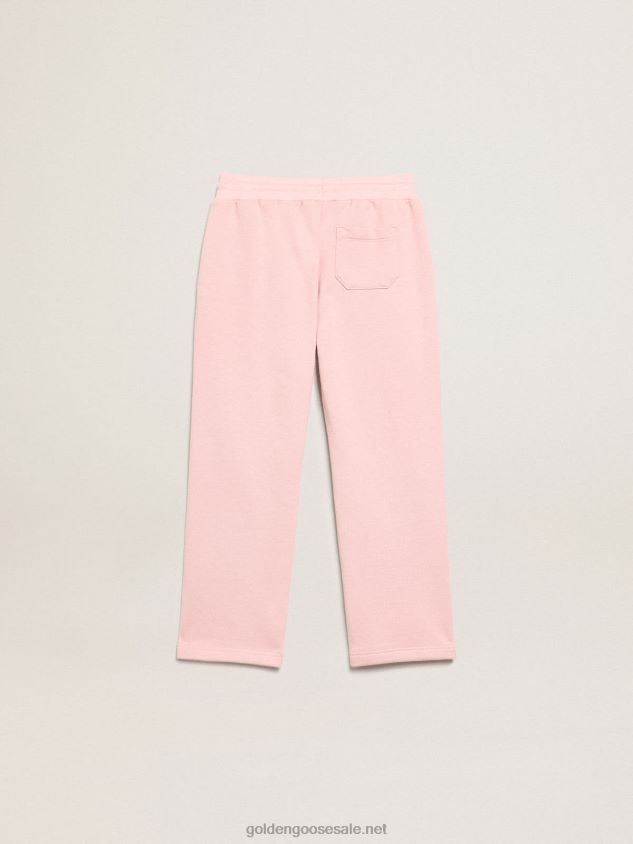Pink Star Collection jogging pants with silver glitter star on the front FN20N885 Kids Golden Goose