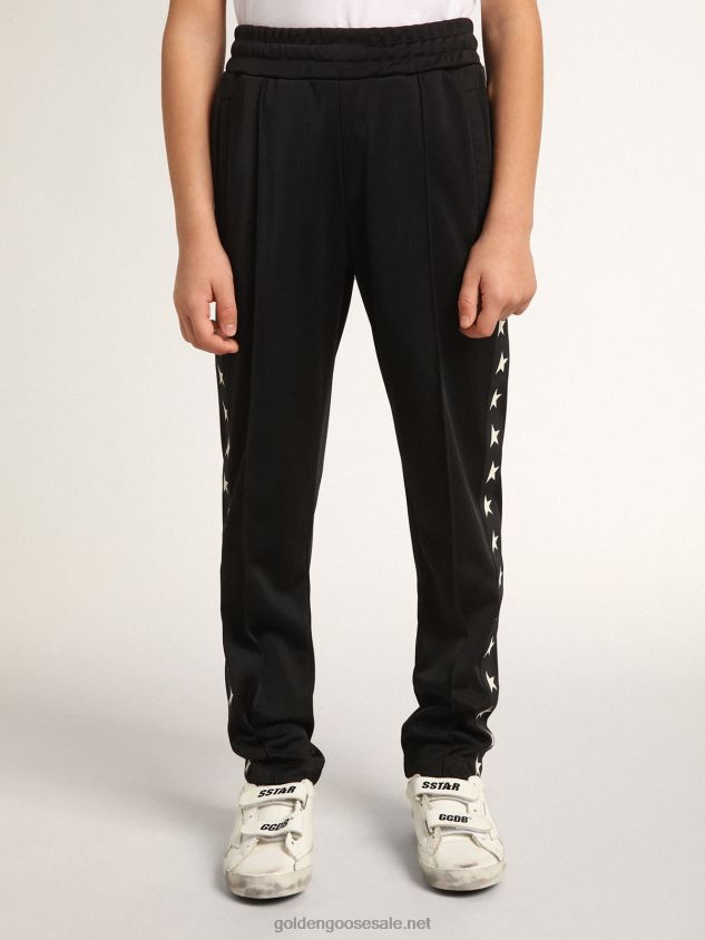 black joggers with stars on the sides FN20N877 Kids Golden Goose