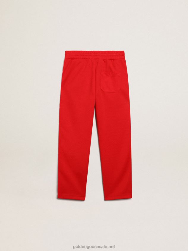 red joggers with stars on the sides FN20N882 Kids Golden Goose