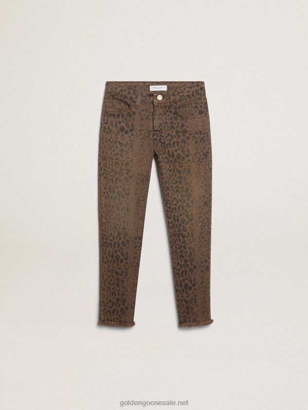 Girls' skinny jeans with animal print FN20N880Golden Goose