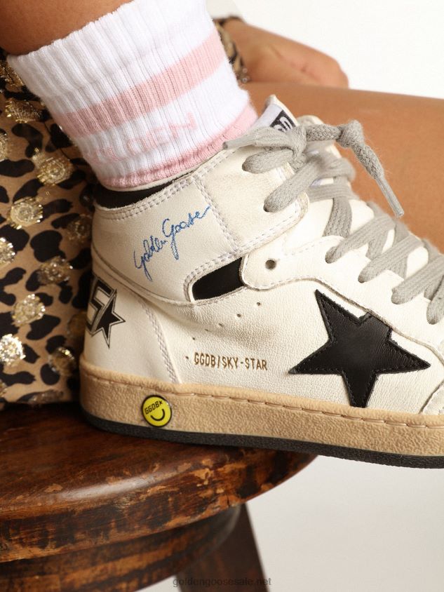 White cotton socks with pink stripes and Golden Goose logo FN20N886 Kids