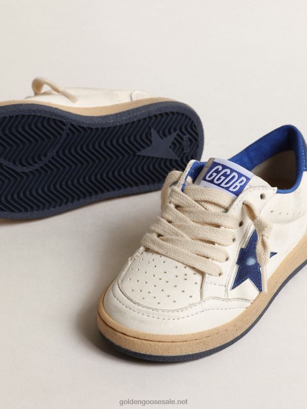 Ball Star Junior with blue metallic leather star and heel tab FN20N854 Kids Golden Goose