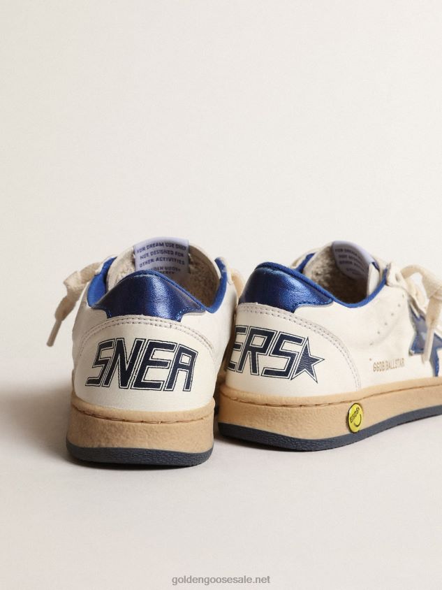 Ball Star Junior with blue metallic leather star and heel tab FN20N854 Kids Golden Goose