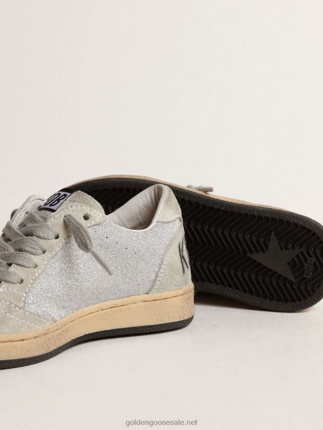 Ball Star Young in glitter with ice-gray suede inserts FN20N866 Kids Golden Goose