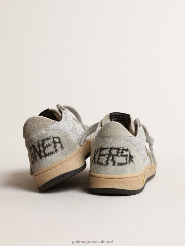 Ball Star Young in glitter with ice-gray suede inserts FN20N866 Kids Golden Goose