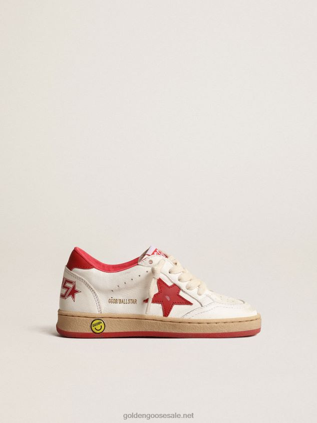 Ball Star Young in nappa with red leather star and heel tab FN20N864 Kids Golden Goose