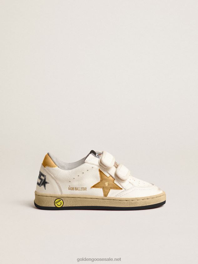 Ball Star Young with gold metallic leather star and heel tab FN20N874 Kids Golden Goose