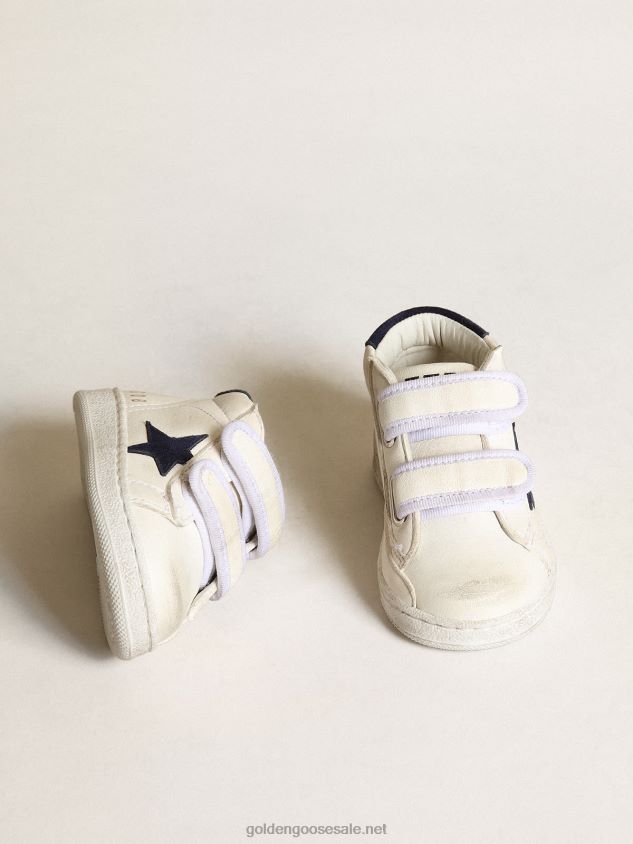 June in nappa leather with dark blue suede star and heel tab FN20N850 Kids Golden Goose