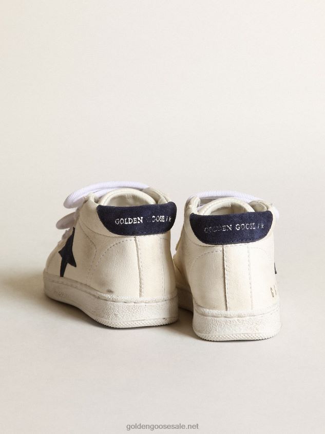 June in nappa leather with dark blue suede star and heel tab FN20N850 Kids Golden Goose