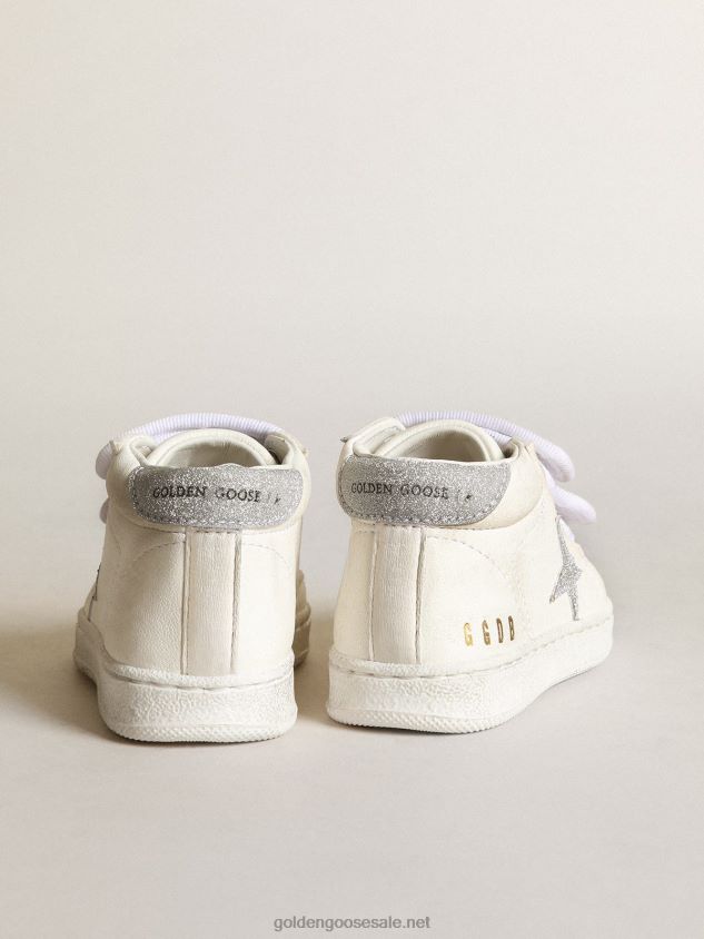 June in nappa leather with silver glitter star and heel tab FN20N851 Kids Golden Goose