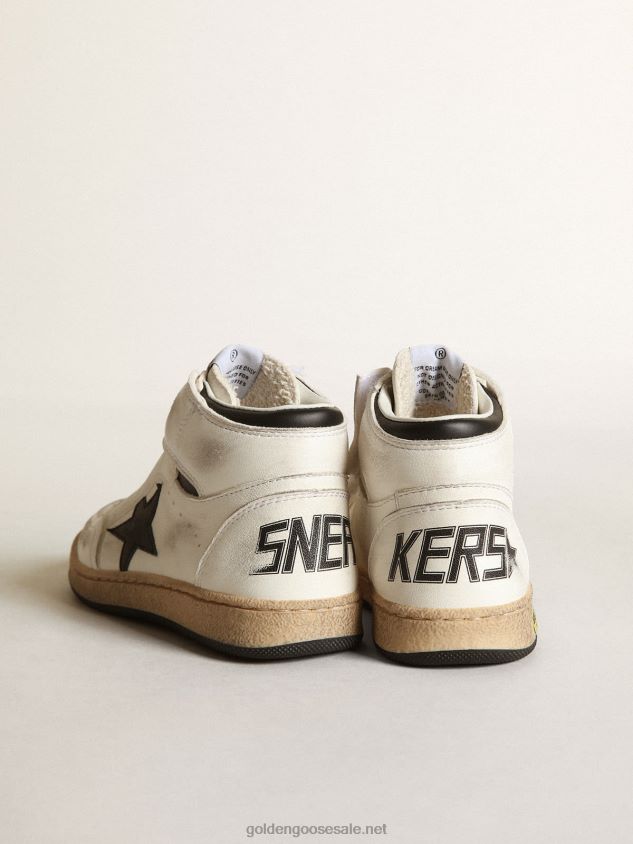 Sky-Star Junior in white nappa leather with black leather star FN20N847 Kids Golden Goose