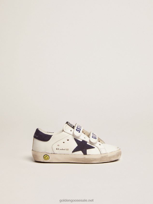 Old School sneakers with dark blue suede inserts FN20N867 Kids Golden Goose