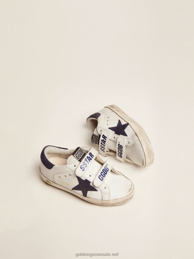 Old School sneakers with dark blue suede inserts FN20N867 Kids Golden Goose