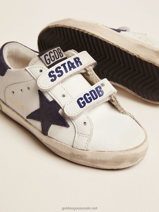 Old School sneakers with dark blue suede inserts FN20N867 Kids Golden Goose
