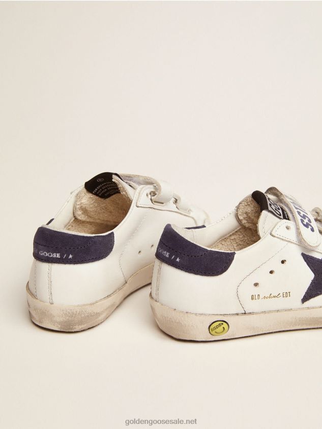 Old School sneakers with dark blue suede inserts FN20N867 Kids Golden Goose