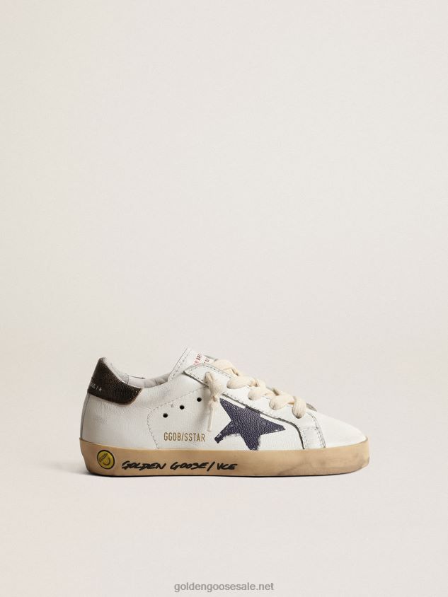 Super-Star Young in nappa with a printed star and black heel tab FN20N875 Kids Golden Goose