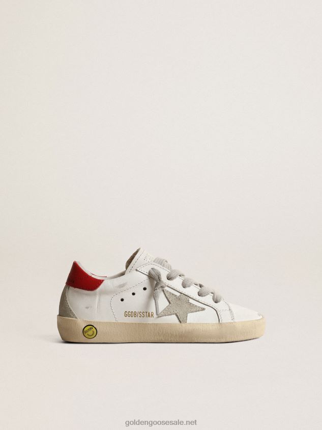 Super-Star Young with suede star and red leather heel tab FN20N863 Kids Golden Goose