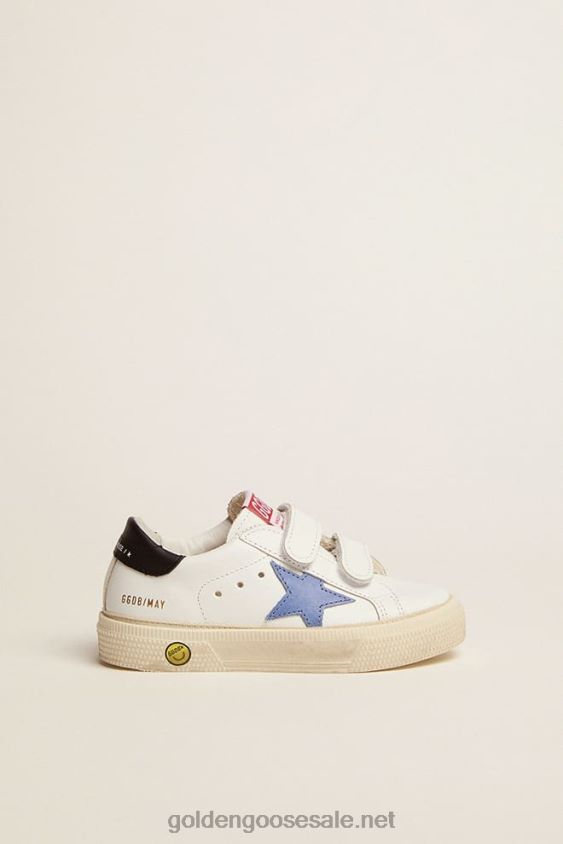 Old School Juniors with blue star and dark blue heel tab FN20N852 Kids Golden Goose