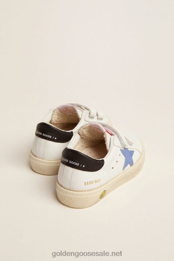Old School Juniors with blue star and dark blue heel tab FN20N852 Kids Golden Goose