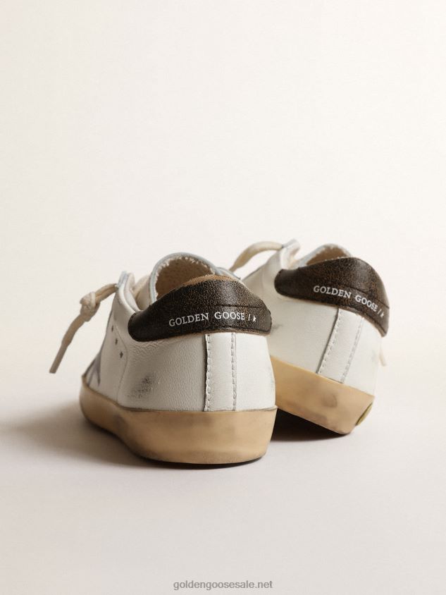 Super-Star Junior in nappa with a printed star and black heel tab FN20N853 Kids Golden Goose