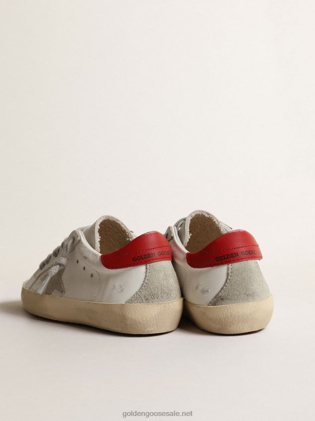 Super-Star Junior with suede star and red leather heel tab FN20N845 Kids Golden Goose
