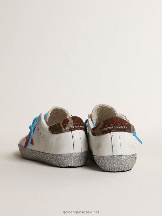 Junior Super-Star LTD with fuchsia star and glitter foxing FN20N857 Kids Golden Goose
