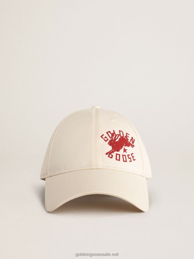 Heritage white baseball cap with CNY logo FN20N354 Men Golden Goose