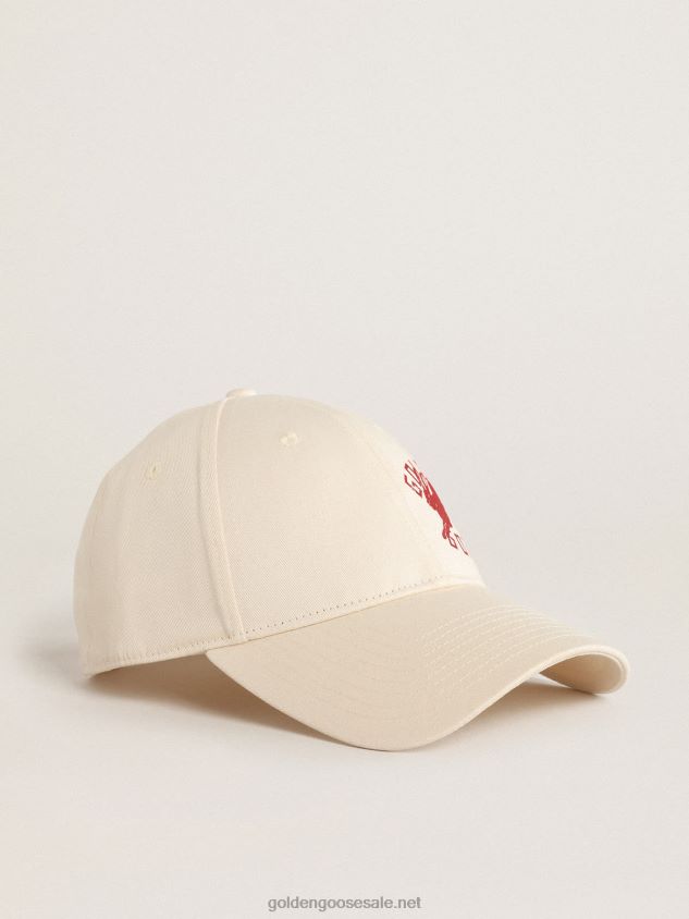 Heritage white baseball cap with CNY logo FN20N354 Men Golden Goose