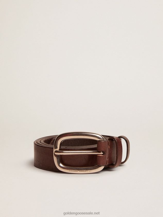 Brown Houston belt in washed leather FN20N834 Men Golden Goose