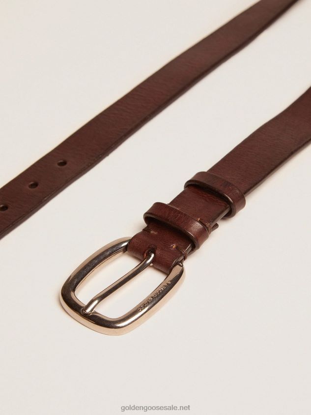 Brown Houston belt in washed leather FN20N834 Men Golden Goose