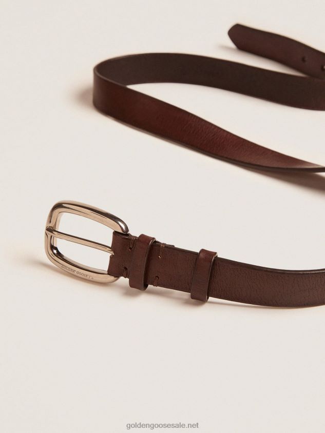 Brown Houston belt in washed leather FN20N834 Men Golden Goose