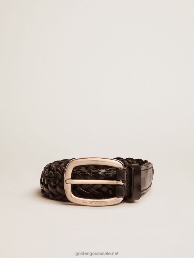 belt in black braided leather FN20N829 Men Golden Goose