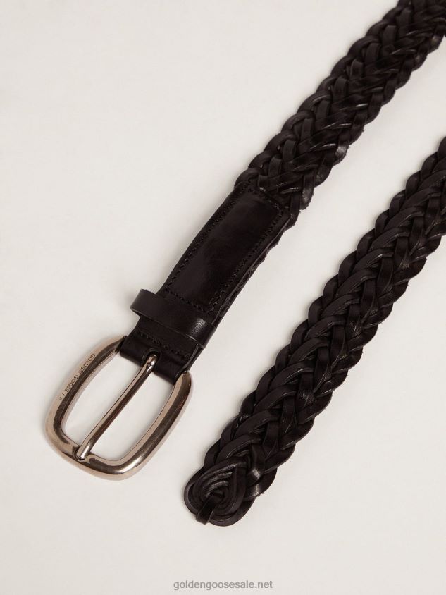 belt in black braided leather FN20N829 Men Golden Goose