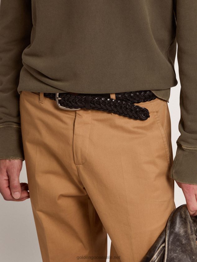 belt in black braided leather FN20N829 Men Golden Goose