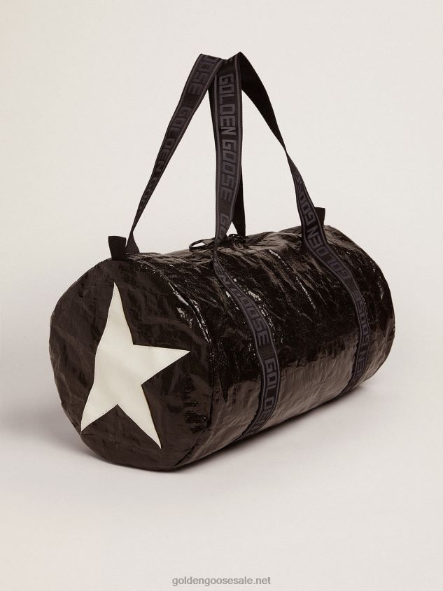 Star Collection black duffle bag with side white stars FN20N844 Men Golden Goose