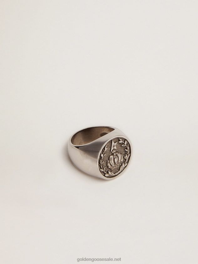 Signet ring in antique silver color FN20N831 Men Golden Goose
