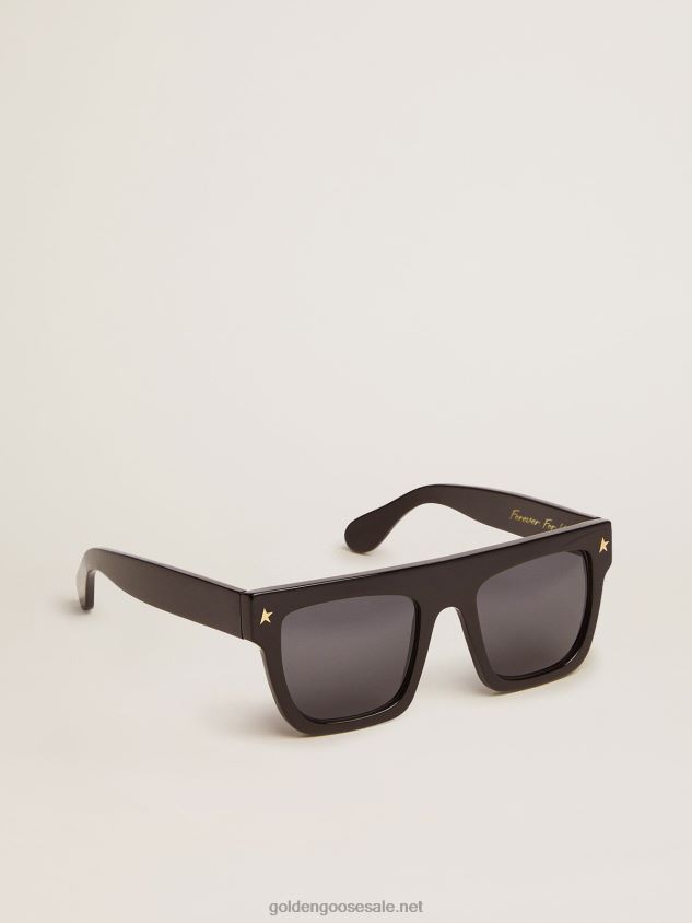 Square-style Sunframe Jamie with black frame and gold details FN20N327 Men Golden Goose