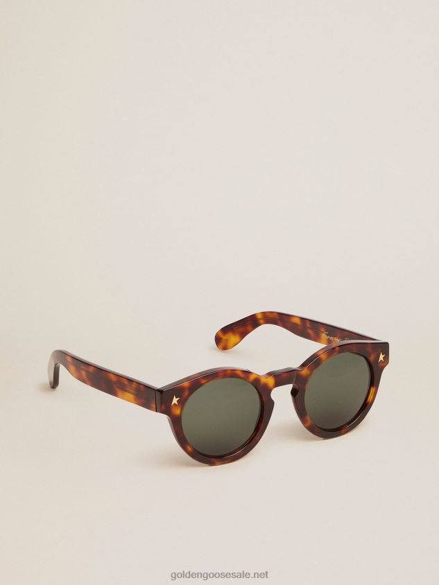Sunframe Cameron Panthos style with Havana brown frame and gold details FN20N338 Men Golden Goose
