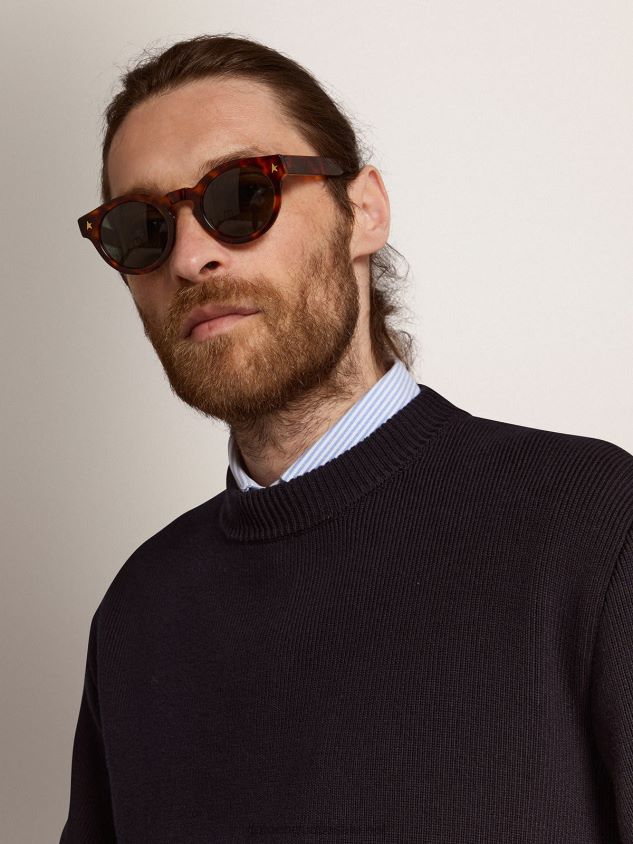 Sunframe Cameron Panthos style with Havana brown frame and gold details FN20N338 Men Golden Goose