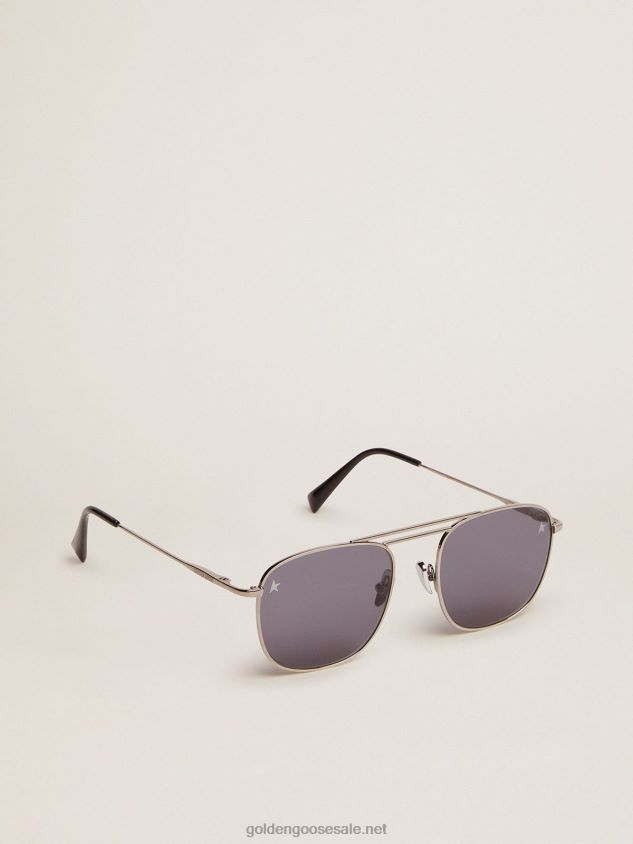 Sunframe Roger aviator style with black frame and black lenses FN20N341 Men Golden Goose