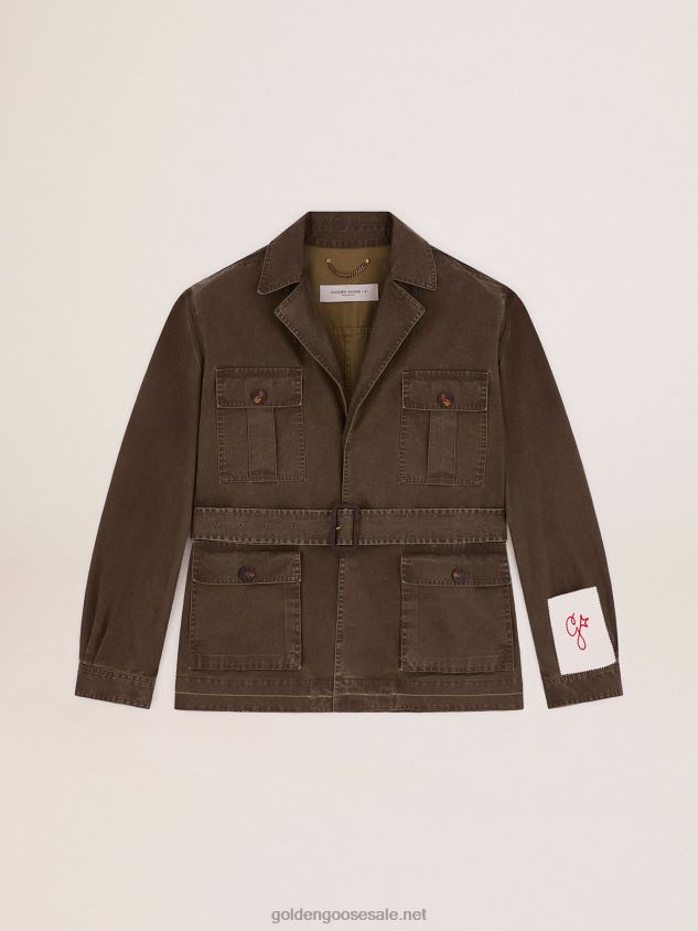 Collection safari jacket in military-green canvas FN20N768 Men Golden Goose