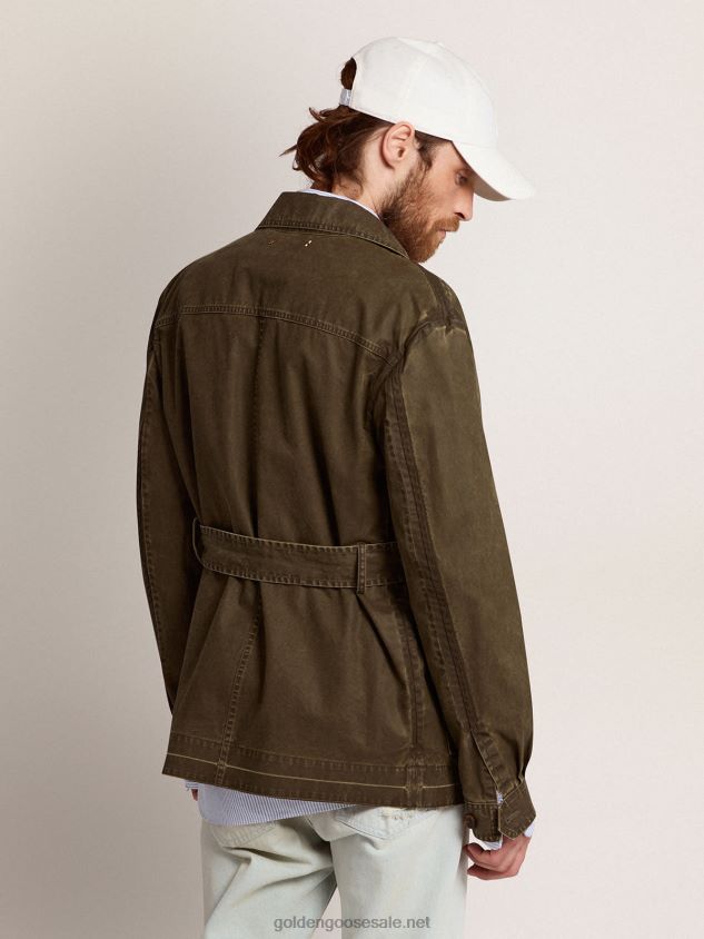 Collection safari jacket in military-green canvas FN20N768 Men Golden Goose