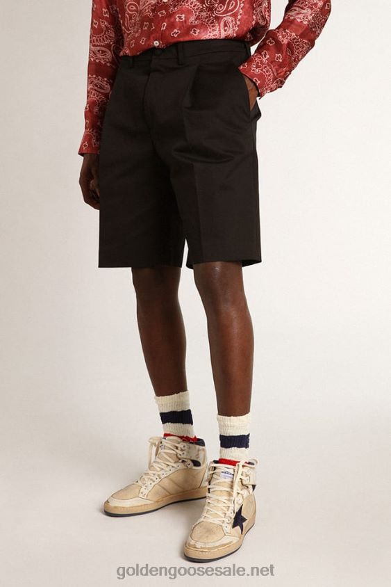 Bermuda shorts in black cotton FN20N823 Men Golden Goose