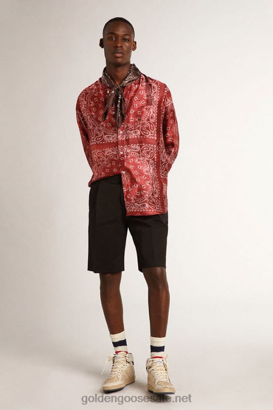 Bermuda shorts in black cotton FN20N823 Men Golden Goose