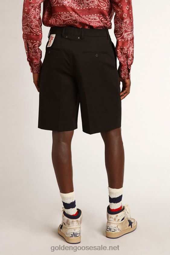Bermuda shorts in black cotton FN20N823 Men Golden Goose