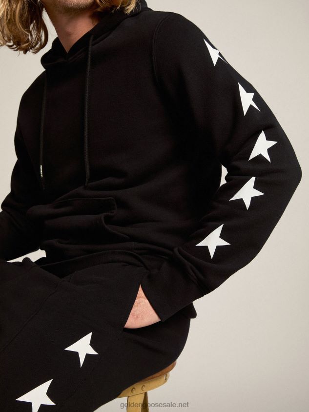 Black joggers with contrasting white stars FN20N761 Men Golden Goose