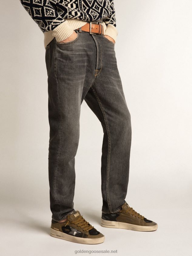 Black mid-wash slim-fit jeans FN20N788 Men Golden Goose