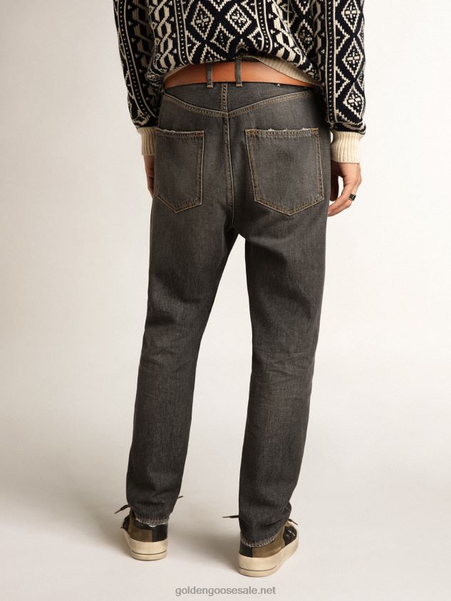 Black mid-wash slim-fit jeans FN20N788 Men Golden Goose