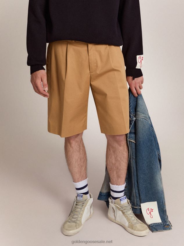 Collection Bermuda shorts in beige cotton FN20N766 Men Golden Goose
